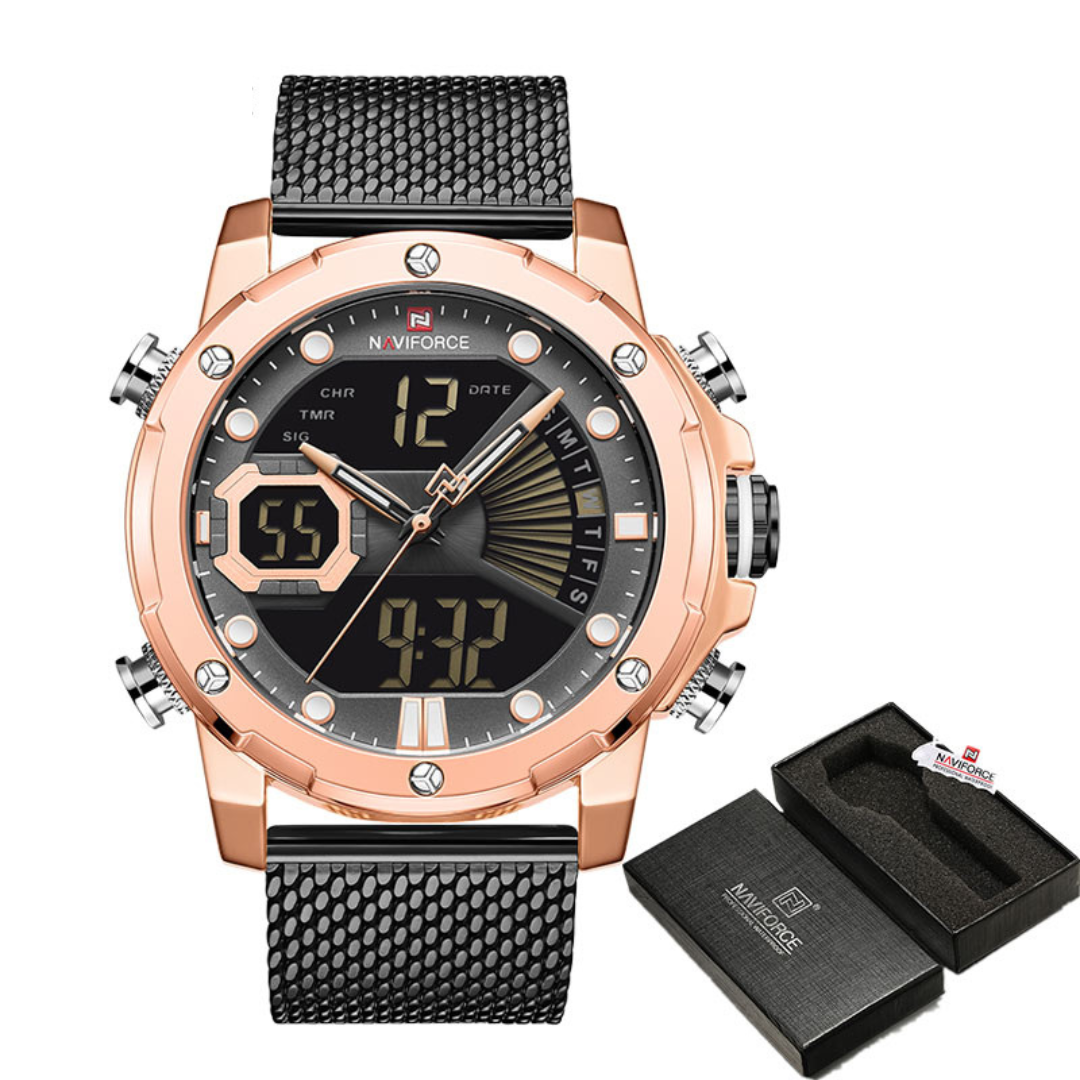 Relógio Naviforce Pulseira de Aço Flexível Argentia