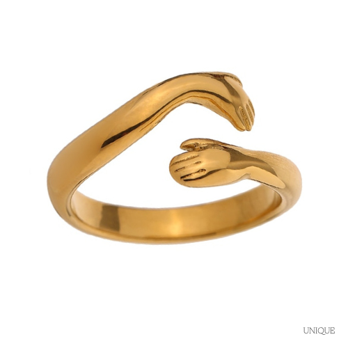 Anel Abraço Banhado a Ouro 18K Argentia