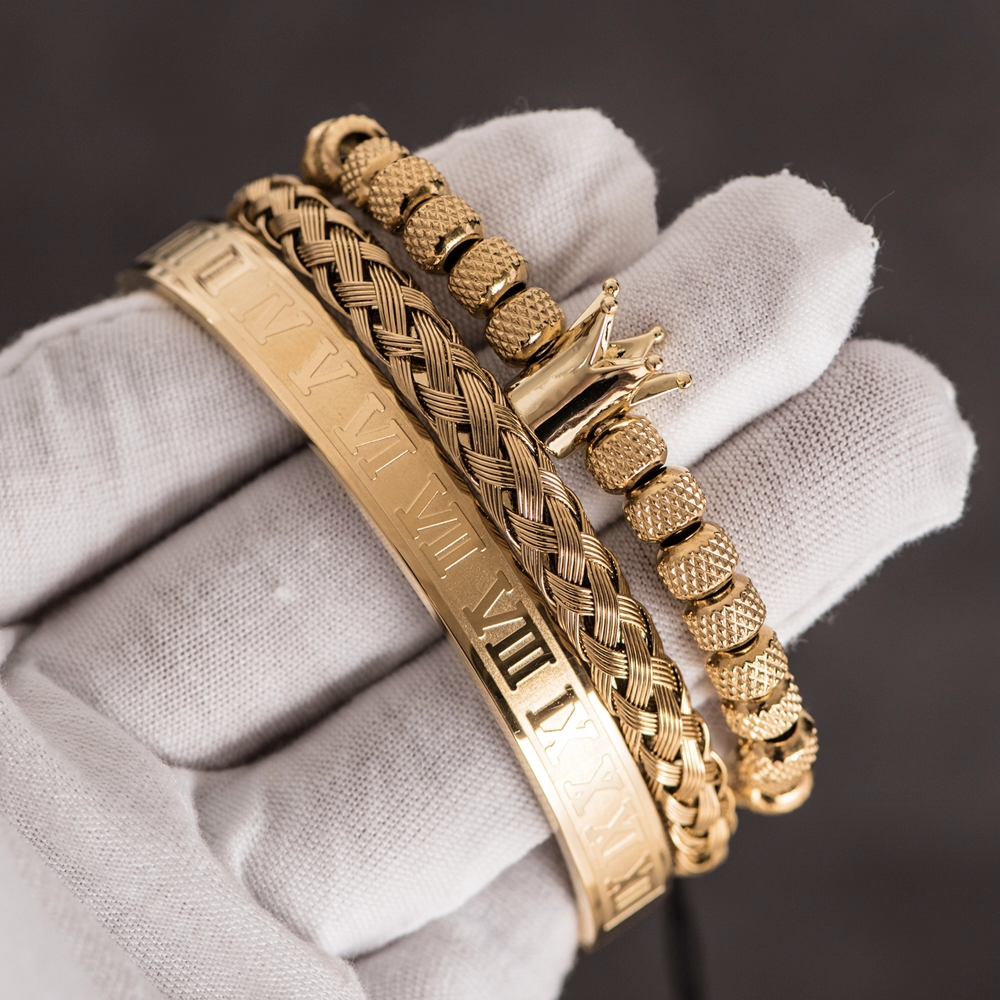 Pulseira Roman King Banhada a Ouro 18k Argentia