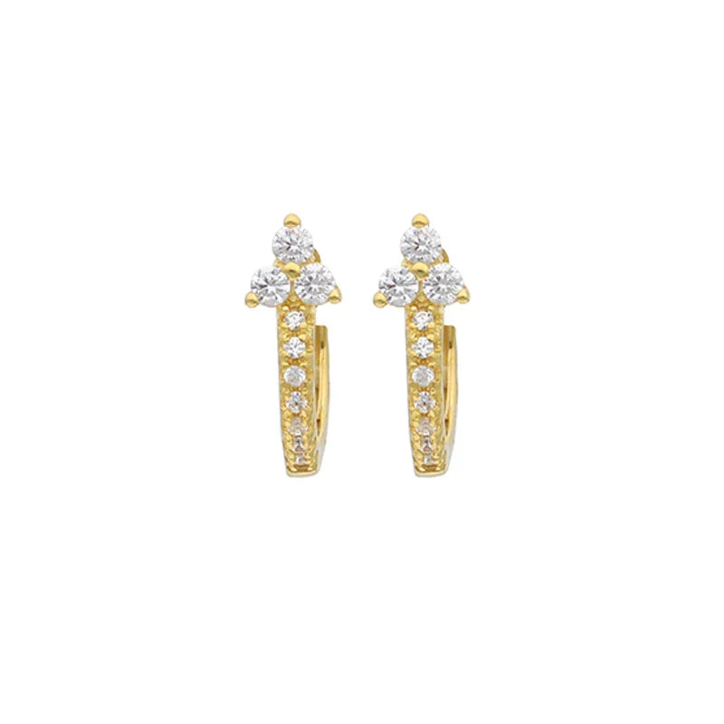 Conjunto Piercing Dourado com Cristais de Zircônia 3pçs Argentia