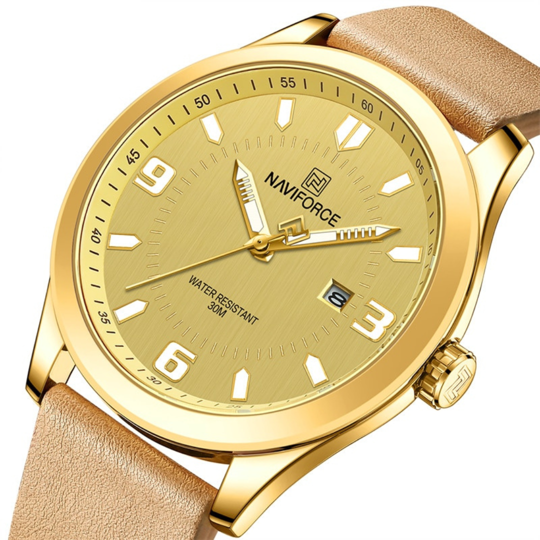 Relógio Naviforce Just Cool com Pulseira de Couro Argentia