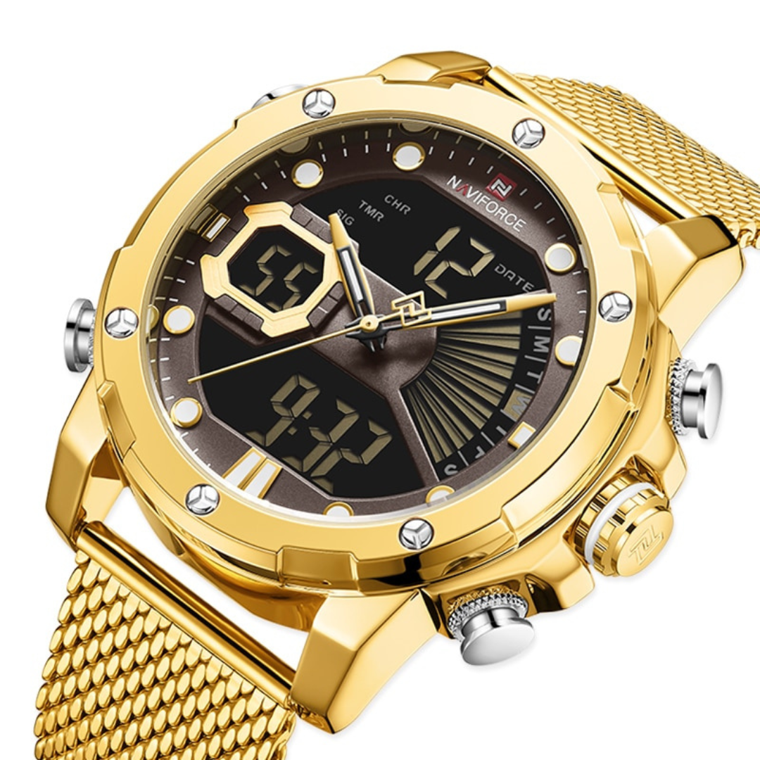 Relógio Naviforce Pulseira de Aço Flexível Argentia