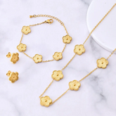 Conjunto Trevo Dourado Argentia