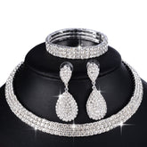 Conjunto Colar Brincos e Pulseira Luxury Argentia