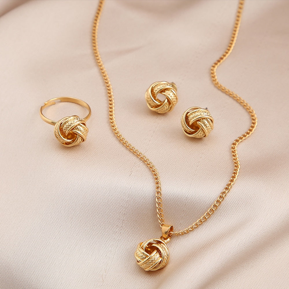 Conjunto Colar Anel e Brincos Torcidos Argentia