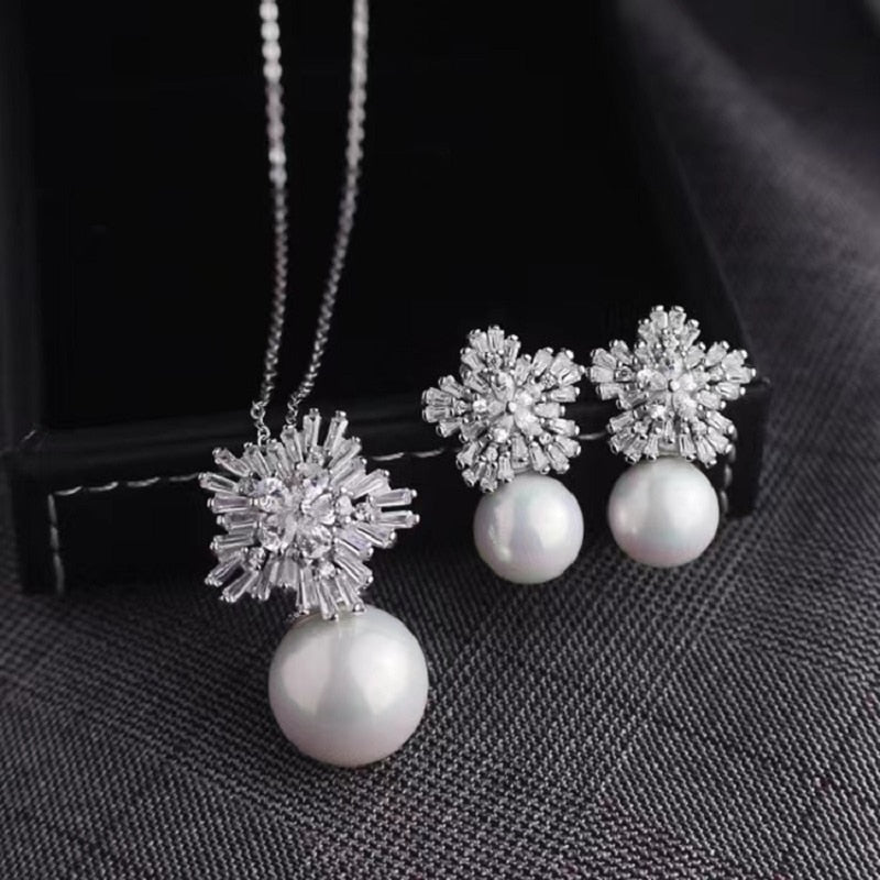 Conjunto Colar e Brincos Argentia Pérola
