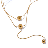 Colar Gravatinha Bolas Luxe Argentia