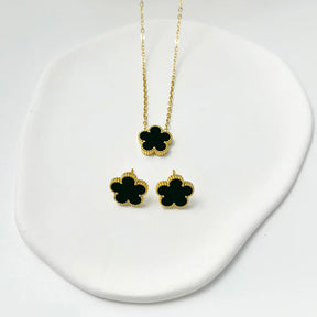 Conjunto Colar e Brincos Trevo Argentia