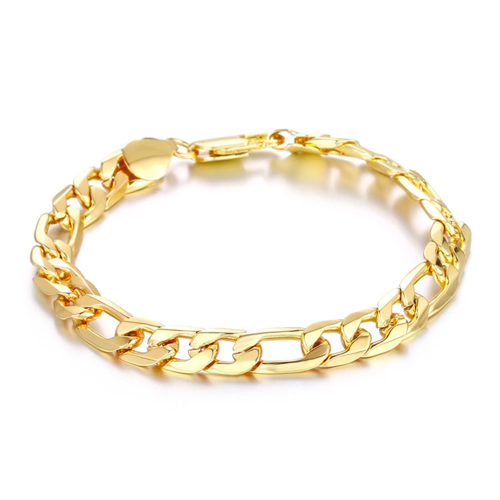 Pulseira de Elos Masculina Banhada a Ouro 18K Argentia